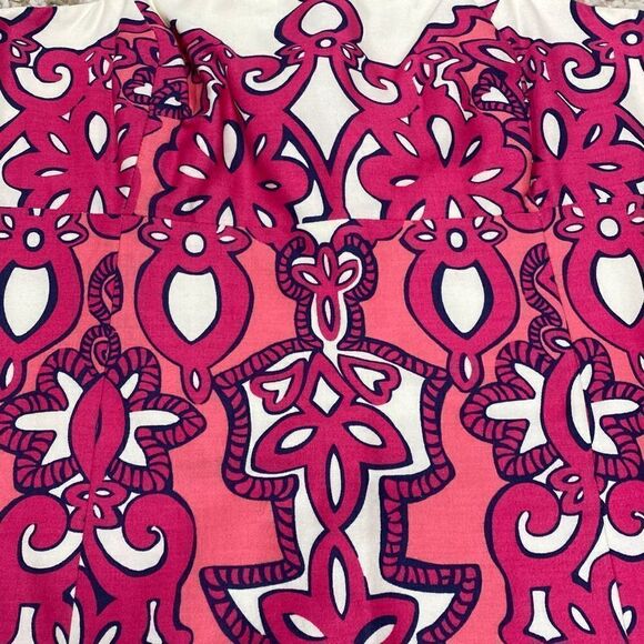 Lilly Pulitzer Bowen Pink & Navy Strapless Dress Size 0 - Picture 3 of 9